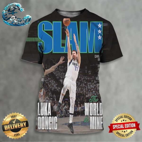 Luka Doncic The World Is Mine Run To The ’24 NBA Finals With The Cover Of SLAM 250 All Over Print Shirt
