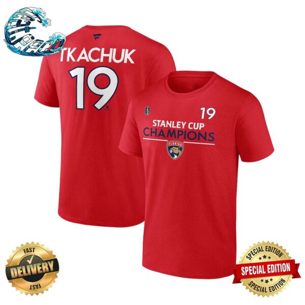 Matthew Tkachuk 19 Florida Panthers 2024 Stanley Cup Champions Name And Number Two Sides Print Unisex T-Shirt
