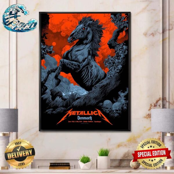 Metallica Denmark M72 World Tour No Repeat Weekends Poster At Parken Stadium In Copenhagen On June 14th And 16th 2024 Home Decor Poster Canvas