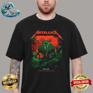 Metallica Finlandia M72 World Tour Poster At Olympic Stadium In Helsinki On June 7th And 9th 2024 Art By Kenta Taylor Classic T-Shirt
