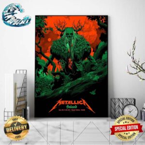 Metallica Finlandia M72 World Tour Poster At Olympic Stadium In Helsinki On June 7th And 9th 2024 Art By Kenta Taylor Home Decor Poster Canvas