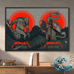Metallica M72 World Tour Denmark Full Show Combine Poster For Night 1 And 2 At Parken Stadium For Our No Repeat Weekend In Copenhagen On June 14 And 16 2024 Poster Canvas