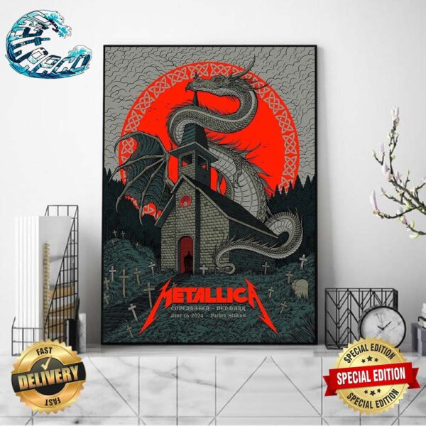 Metallica M72 World Tour Denmark Night 2 Poster Limited Edition At Parken Stadium For Our No Repeat Weekend In Copenhagen On June 16 2024 Home Decor Poster Canvas