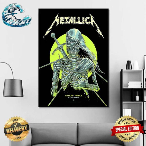 Metallica Tonight In Clisson France The M72 World Tour Goes Straight To Hellfest Open Air Festival On June 29 2024 Art By Luke Preece Poster Canvas