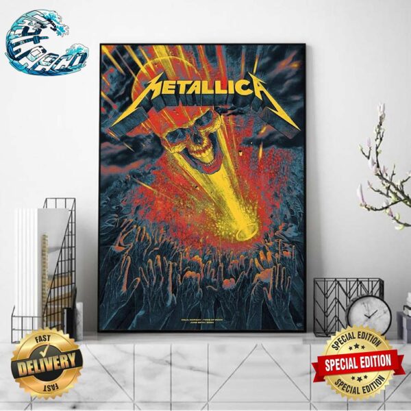 Metallica Tonight In Oslo NO M72 World Tour To Tons Of Rock To Cap Off Night One At The Scream Stage On June 26th 2024 Poster Canvas