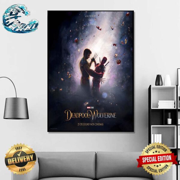 New Brazillian Poster For Deadpool And Wolverine Releasing In Theaters On July 26 Home Decor Poster Canvas