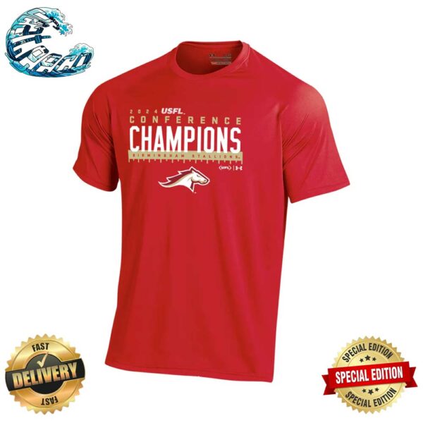Official 2024 USFL Birmingham Stallions On-Field Conference Champions Vintage T-Shirt