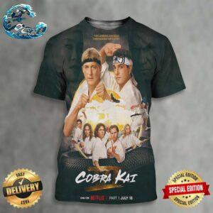 Official First Poster For Cobra Kai Final Season Part One Releasing On Netflix On July 18 All Over Print Shirt