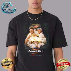 Official First Poster For Cobra Kai Final Season Part One Releasing On Netflix On July 18 Classic T-Shirt