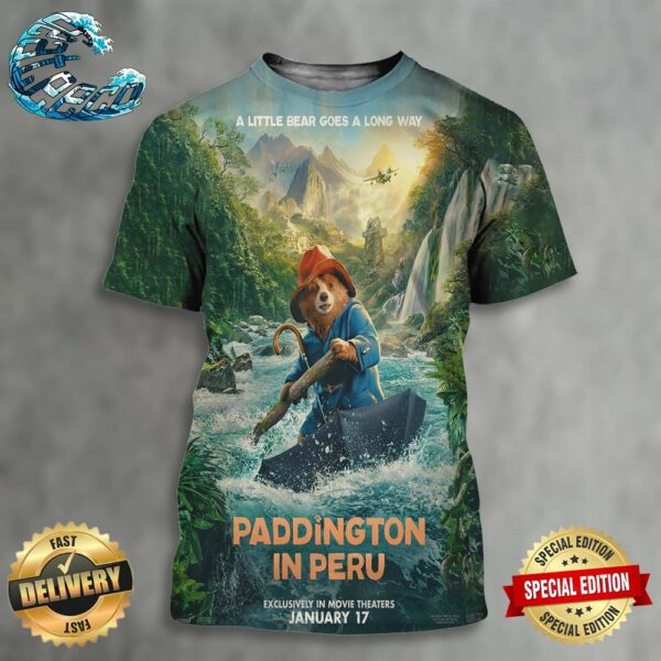 Official First Poster For Paddington In Peru Releasing In Theaters On January 17 All Over Print Shirt