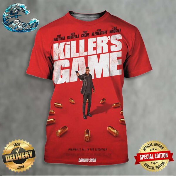Official First Poster For The Killer’s Game Starring Dave Bautista Sofia Boutella And Terry Crews All Over Print Shirt