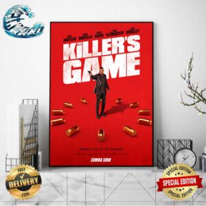 Official First Poster For The Killer’s Game Starring Dave Bautista Sofia Boutella And Terry Crews Home Decor Poster Canvas