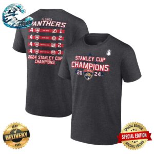 Official Florida Panthers 2024 Stanley Cup Champions Schedule Two Sides Print Unisex T-Shirt