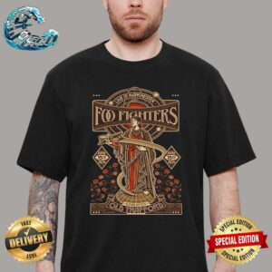 Official Foo Fighters Live In Manchester Night Two Poster At Emirates Old Trafford On June 15 2024 Artwork By F Schommer Unisex T-Shirt