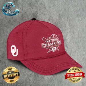 Official Logo Oklahoma Sooners Champions 2024 Four-Peat NCAA Softball Women’s College World Series Red Classic Cap Snapback Hat