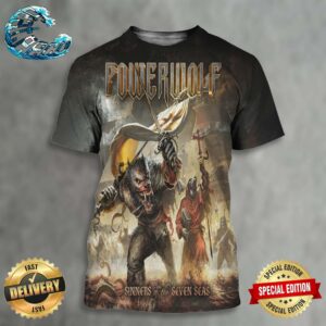 Official Powerwolf Cover Of Sinners Of The Seven Seas Poster 2024 All Over Print Shirt