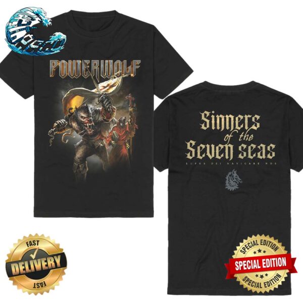 Official Powerwolf Cover Of Sinners Of The Seven Seas Poster 2024 Two Sides Print Classic T-Shirt