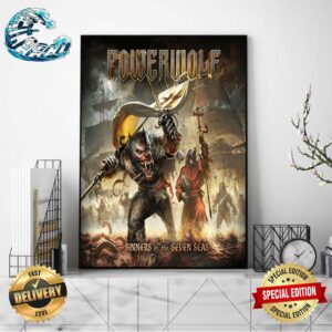 Official Powerwolf Cover Of Sinners Of The Seven Seas Poster 2024 Wall Decor Poster Canvas