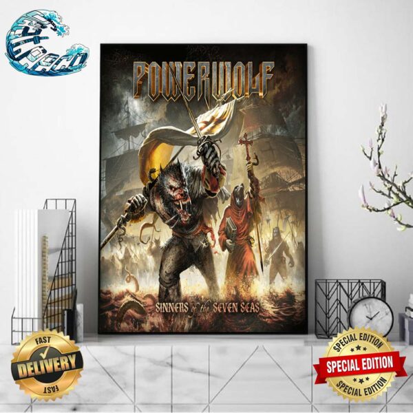 Official Powerwolf Cover Of Sinners Of The Seven Seas Poster 2024 Wall Decor Poster Canvas