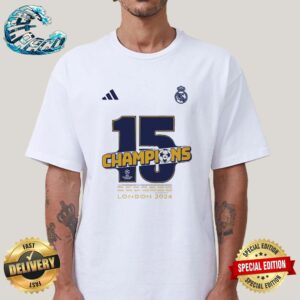 Official Real Madrid Campeones 15 Champions London 2024 Vintage T-Shirt