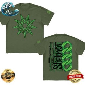Official Slipknot 25th Anniversary 9 Star Military Green Classic T-Shirt