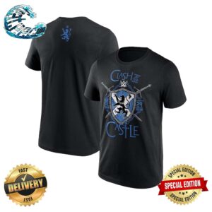 Official WWE Exclusive Clash At The Castle Scotland Swords Two Sides Print Unisex T-Shirt