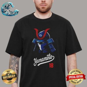 Official Yoshinobu Yamamoto Samurai Los Angeles Dodgers Unisex T-Shirt