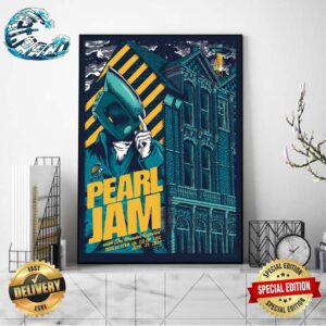 Pearl Jam Dark Matter World Tour 2024 With The Murder Capital Manchester UK Tonight At Co-Op Arena On June 25 Art By Mark Reynolds Poster Canvas