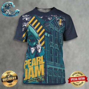 Pearl Jam Dark Matter World Tour 2024 With The Murder Capital Manchester UK Tonight Event Poster At Co-Op Arena On June 25 Art By Mark Reynolds 3D Shirt