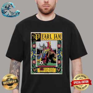 Pearl Jam In London UK Limited Poster At Tottenham Hotspur Stadium With Richard Ashcroft And The Murder Capital On June 29 2024 Art By Ian Williams Premium T-Shirt