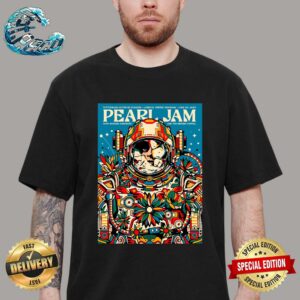 Pearl Jam With Richard Ashcroft And The Murder Capital In London UK Limited Poster At Tottenham Hotspur Stadium On June 29 2024 Art By Van Orton T-Shirt