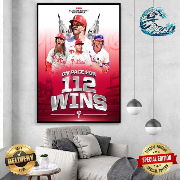 Philadelphia Phillies On Pace For 112 Wins MLB Home Decor Poster Canvas