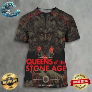 Queens Of The Stone Age Coliseum Da Coruna The End Is Nero Poster In A Coruna ES On XVIII VI MMXXIV All Over Print Shirt