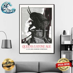 Queens Of The Stone Age Poster The End Is Nero Tonight Hamburg Sporthalle On 11 Juni 2024 Home Decor Poster Canvas