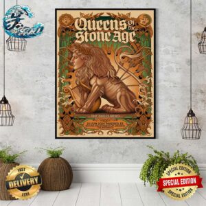 Queens Of The Stone Age The End Is Nero Tour Tonight Poster Noches Del Botanico At Jardines Del Botanico In Madrid ES On June 20 2024 Poster Canvas