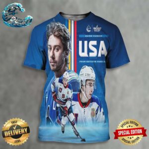 Quinn Hughes Has Been Named To Team USA For The 4 Nations Face-Off All Over Print Shirt