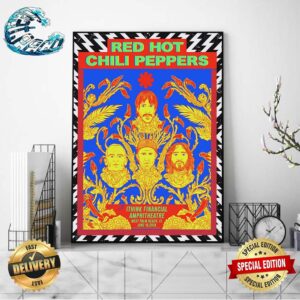 Red Hot Chili Peppers Concert Poster For Tonight Show At Ithink Financial Amphitheatre In West Palm Beach FL On June 18 2024 Poster Canvas