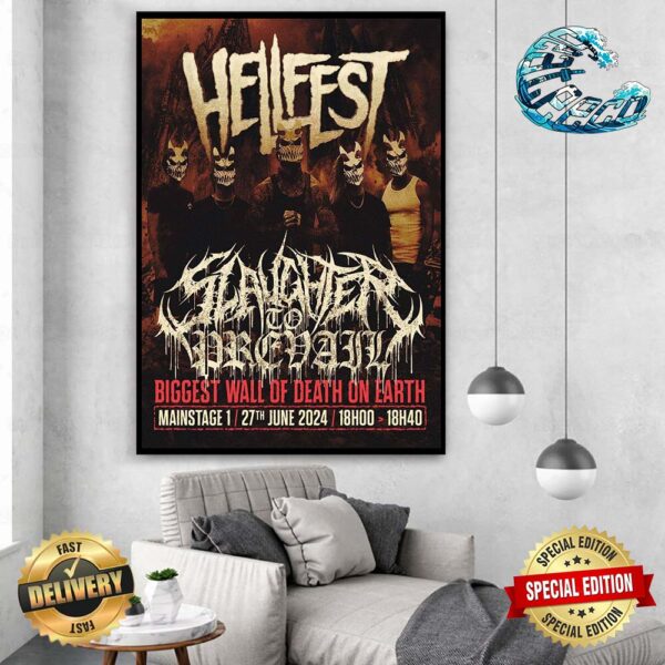 Slaughter To Prevail Biggest Wall Of Death On Earth At Hellfest Mainstage 1 On 27th June 2024 Poster Canvas