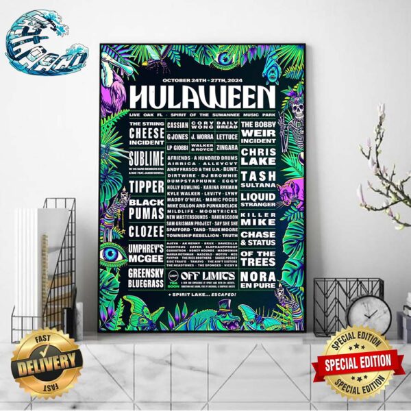 Suwannee Hulaween Poster At Spirit Of The Suwannee Music Park In Live Oak FL On October 24th-27th 2024 Home Decor Poster Canvas