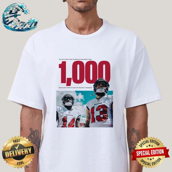 Tampa Bay Buccaneers The NFL’s Only Duo To Both Eclipse More Than 1000 Receiving Yards In Each Of The Past 3 Seasons Classic T-Shirt