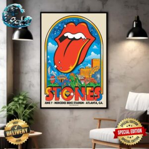 The Rolling Stones Atlanta GA Hackney Diamonds Tour 2024 In Mercedes Benz Stadium On June 7 2024 Wall Decor Poster Canvas