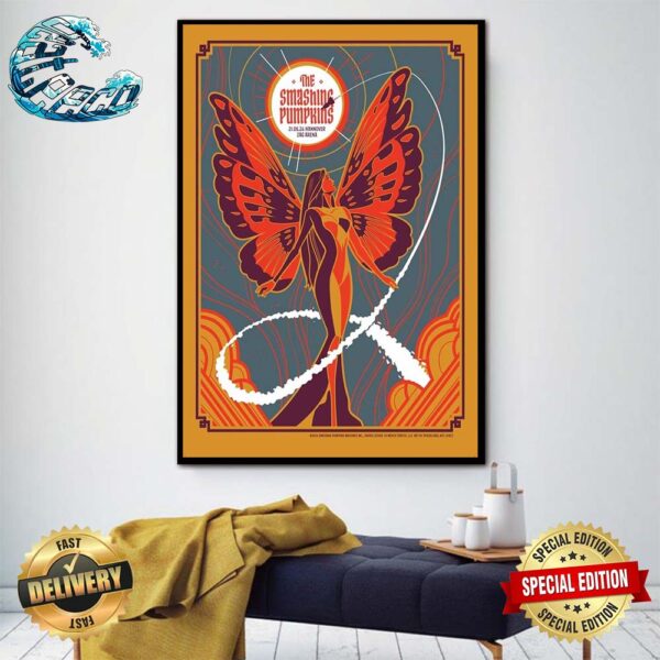 The Smashing Pumpkins Hannover The Seraphim Angel Shiny Concert Poster At ZAG Arena On June 21st 2024 Home Decor Poster Canvas
