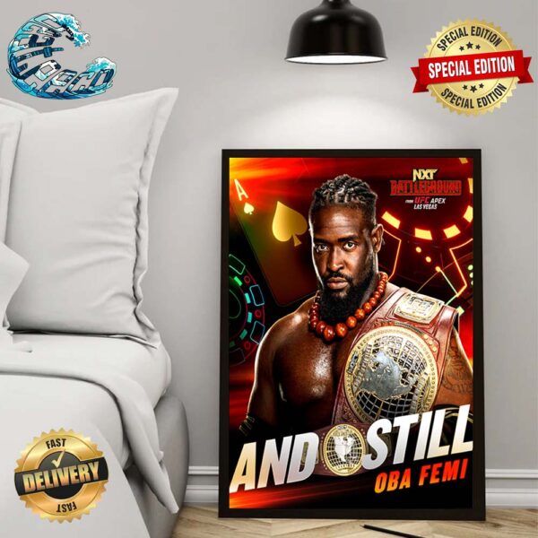 WWE NXT Battleground Oba Femi And Still North American Champion On June 9 2024 Wall Decor Poster Canvas