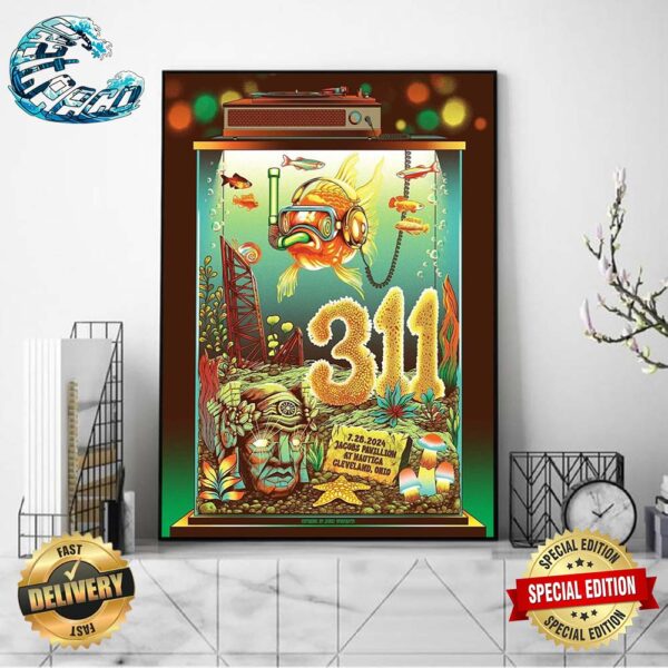 311 Band Poster For Tonight At Jacobs Pavilion At Nautica On July 28 2024 In Cleveland OH Wall Decor Poster Canvas