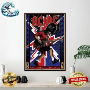 ACDC Power Up Tour 2024 In London Concert Poster At Wembley Stadium On July 3th And 7th 2024 Wall Decor Poster Canvas