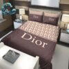 Best Christian Dior Black Background And White Logo Dior Duvet Cover Bed Set