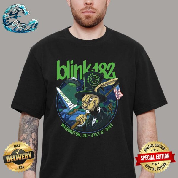 Blink 182 Official Artwork For Tonight Show At Capital One Arena On July 27 2024 In Washington DC  Vintage T-Shirt