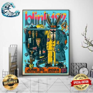 Blink-182 The Special San Diego CA Hometown Show Tonight Limited Poster At Petco Park On June 30 2024 Home Decor Poster Canvas