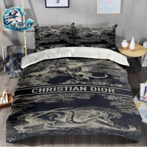Christian Dior Monkey And Tiger Toile De Jouy Dior Duvet Cover Bed Set