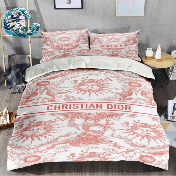Christian Dior Pattern Toile De Jouy Duvet Cover Bed Set